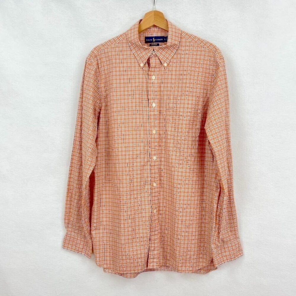 Ralph Lauren Mens Button Down Shirt Poplin Old Money Classic Preppy Career L